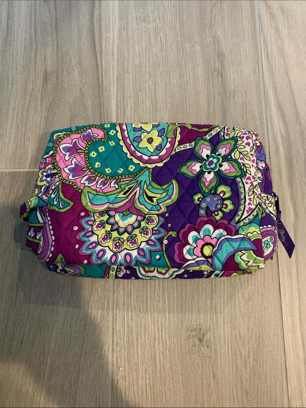Vera Bradley Quilted Paisley Cosmetic Bag - Purple, Teal, Pink, Green